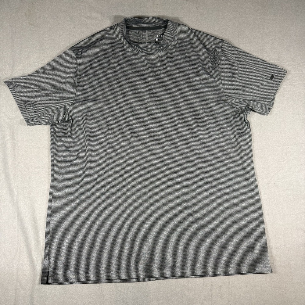 Nike Dri-Fit Mens XXL Black Grey‎ Stripped Athletic Training Gym Shirt